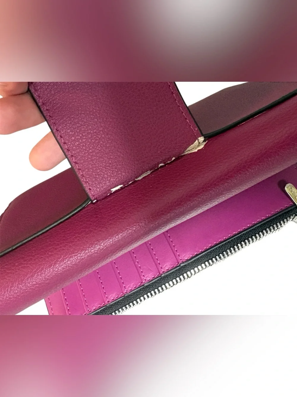Calvin Klein Lock Large Trifold Wallet in magenta/fuchsia pink - Picture 10 of 11